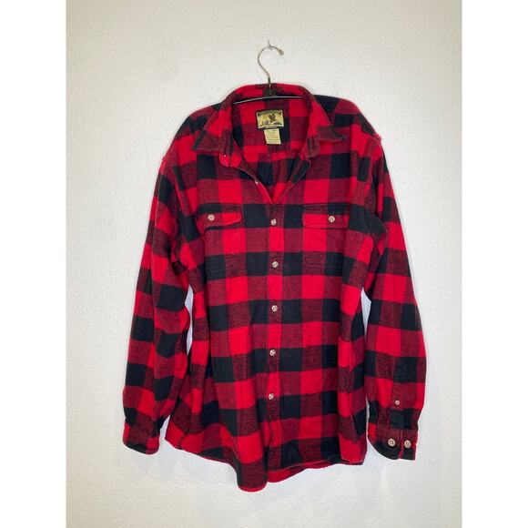 Field & Stream Red Black Buffalo Check Plaid Shacket EUC Sz XXL Tall Men’s Gorp - Picture 1 of 11